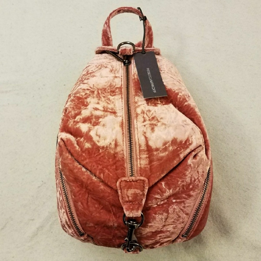 Rebecca Minkoff Pink Velvet Juilan Velvet Backpack - Picture 2 of 7